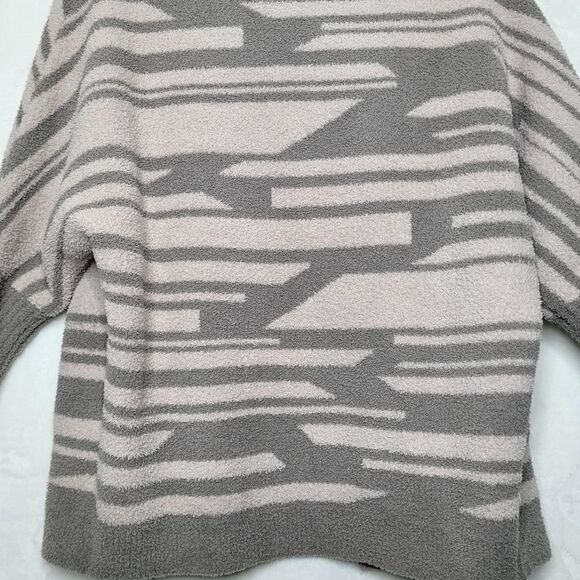 Barefoot Dreams Cozychic Geometric 3/4 Sleeve Oversized Open Cardigan Size Small - Picture 10 of 12